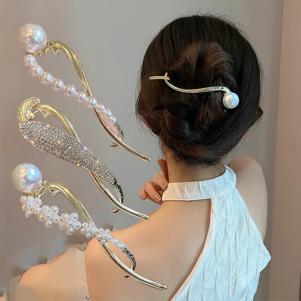 Elegant Glitter Pearl Hair Cli - đánh giá và giá The Korean Lifestyle