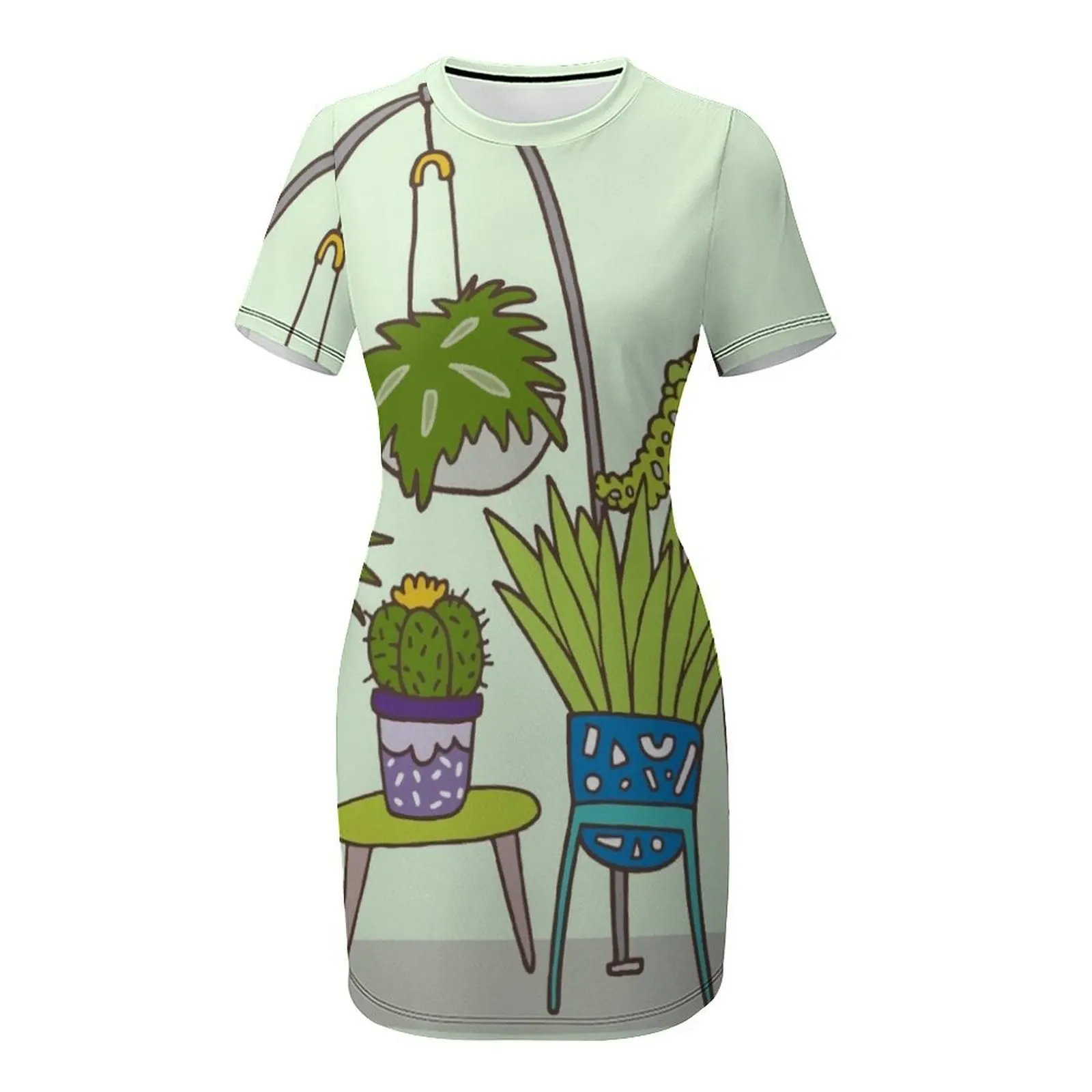 Plant life Short-Sleeved Dress - đánh giá và giá Korean Lifestyle Trends
